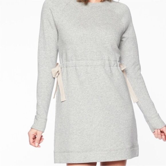 Athleta Dresses & Skirts - NWOT Athleta studio cinch dress tie waist long sleeve in heather grey women's xs